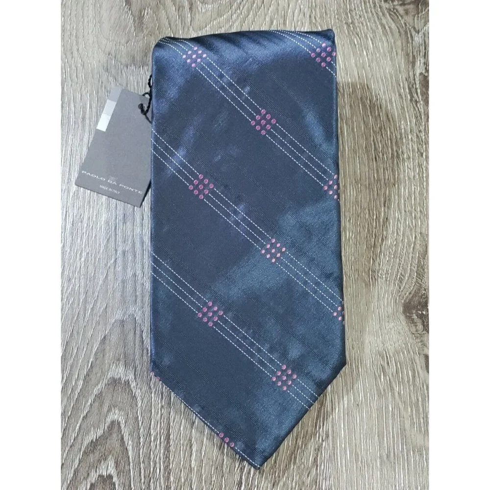 Paolo Da Ponte Mens Silk Necktie Made In Italy